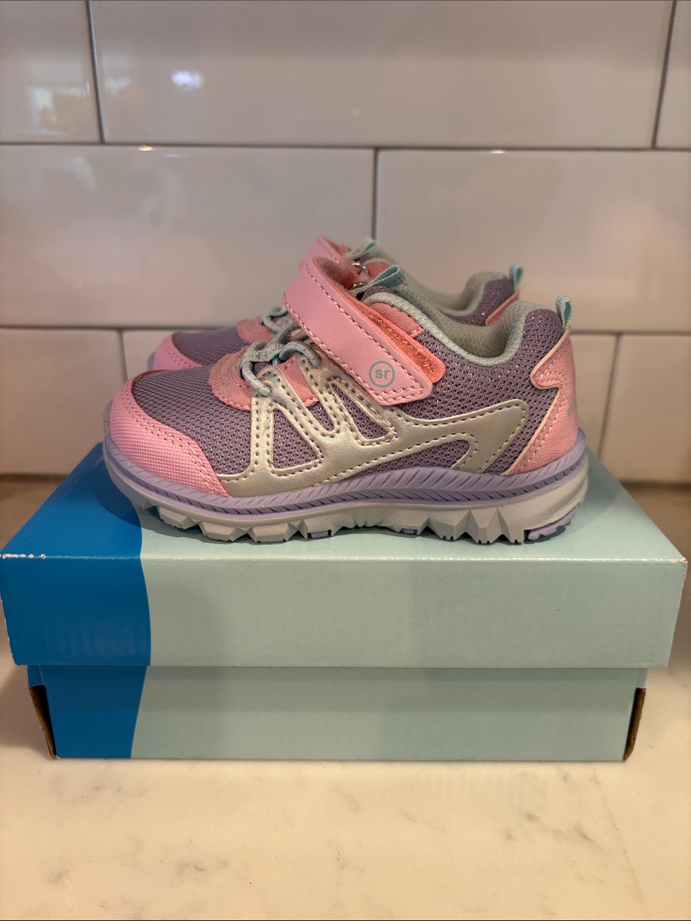 Stride Rite Pink and Lavender Kids Sneakers - Picture 4 of 5